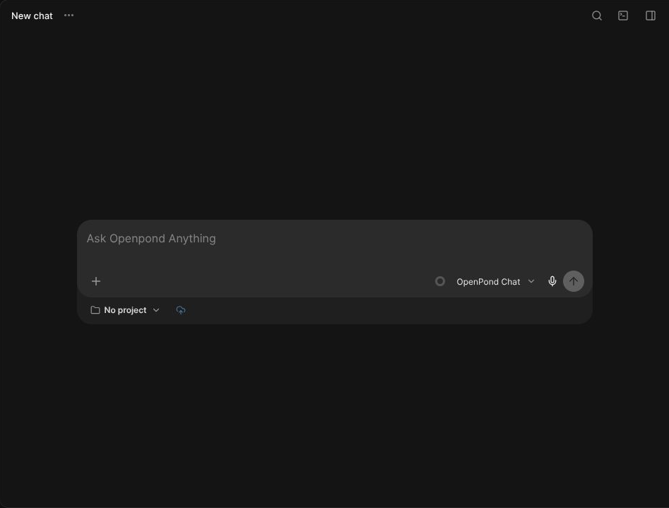OpenPond desktop app workspace